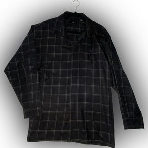 Montique Mens Upscale Fashion Black Button Up Dress Shirt
